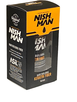 Nishman Hair Bulding Keratin Fiber Black 21 g - Hairwaxshop
