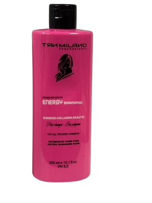 TRN Milano Intense Restorative Energy Shampoo Ginseng Collagen Keratin 300ml - Hairwaxshop
